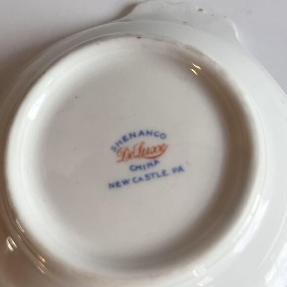 Vintage Shenango Deluxe China Bowl Dish With Chinese Vase And Floral Pattern - Picture 6 of 9